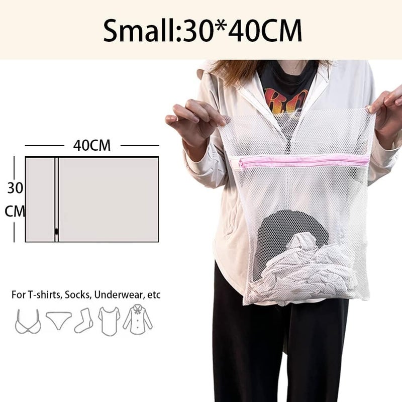 Reusable Mesh Laundry Wash Bags 2 Pack 30x40cm Delicates Bra Underwear Socks - Image 4