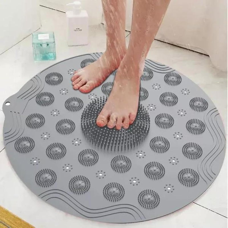 Concepta Bath Massage Mat, Silicone Shower Bath Mat Anti Slip Bathtub Bathroom Met with Suction Cup, Drain Hole & Anti Skid Non-Slippery Rubber Floormat for Toilet Kitchen Bathroom (Pack of 2 PIS) - Image 4
