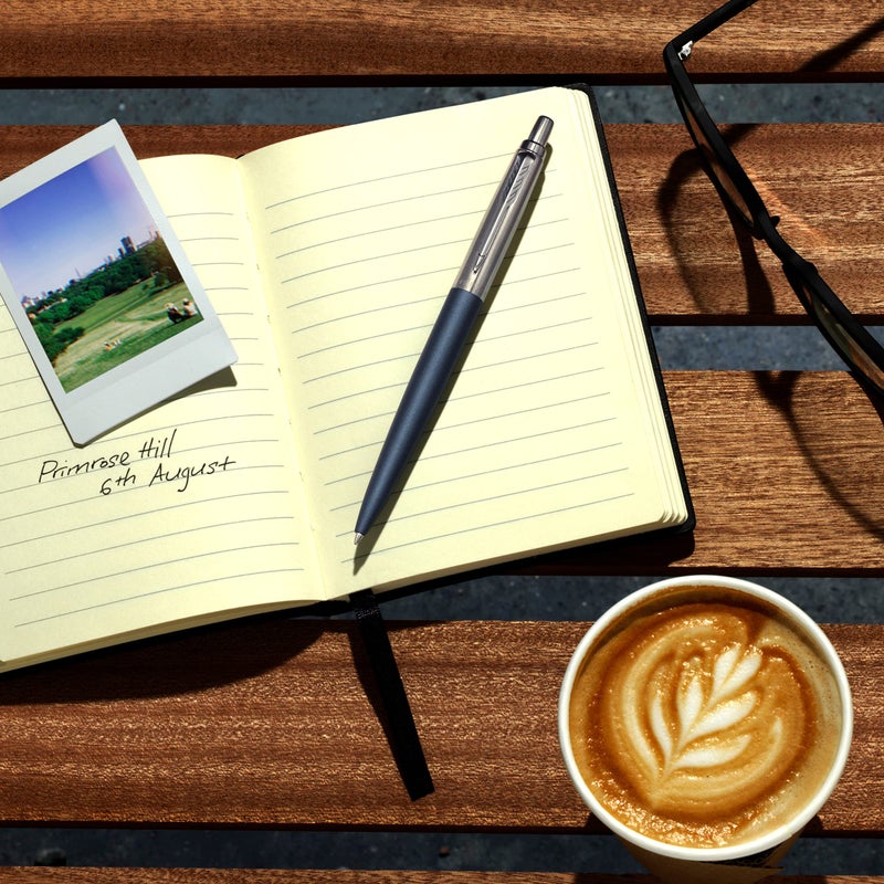 Parker Jotter XL Ballpoint Pen, Primrose Matte Blue with Chrome Trim, Medium Point Blue Ink, Gift Box - Image 4