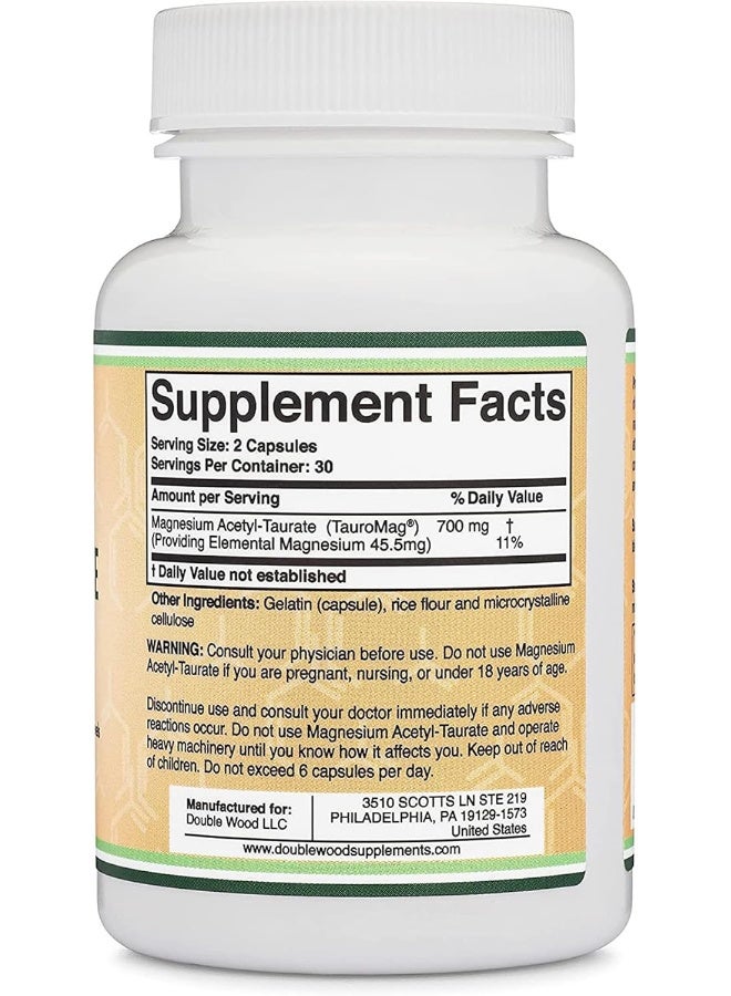 Double Wood Supplements PMS Relief Magnesium Supplement (Magnesium Acetyl-Taurate (TauroMag)) - Image 2