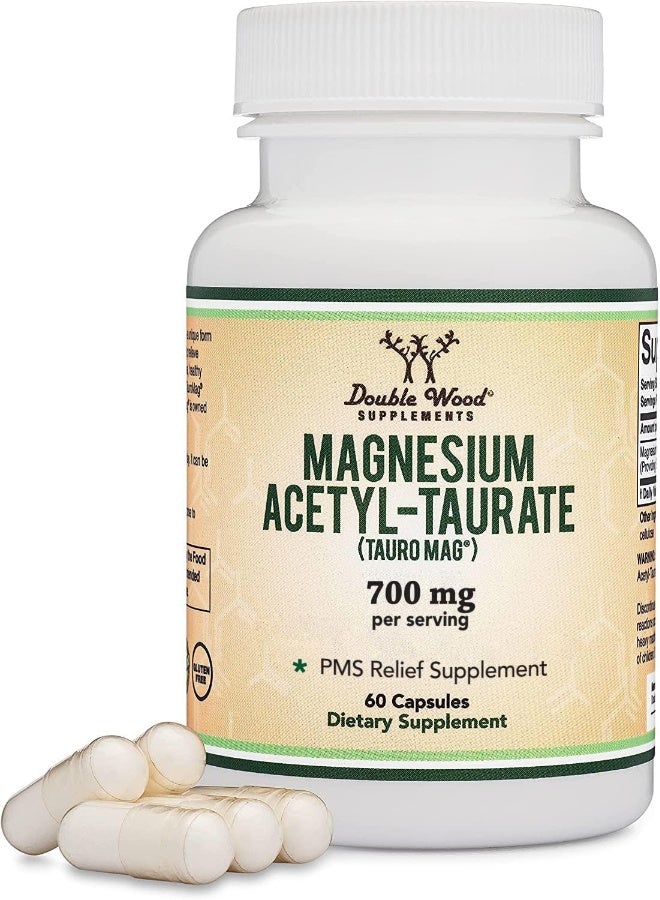 Double Wood Supplements PMS Relief Magnesium Supplement (Magnesium Acetyl-Taurate (TauroMag)) - Image 1