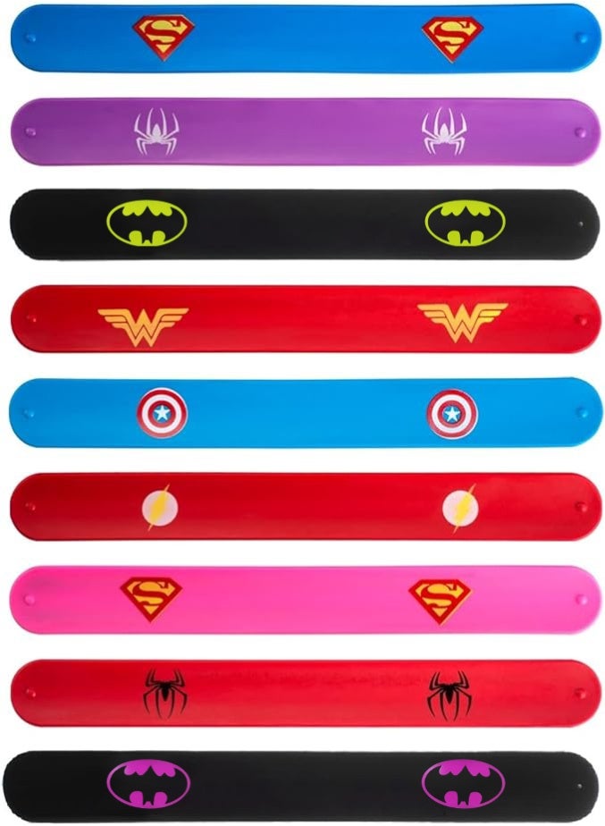 Superhero Slap Bracelet Toys for Kids Boys and Girls Birthday Party Supplies Gifts (9pcs) Superhero Slap Bracelet contains 9 slap bracelets for kids, boys and girls can freely choose their favorite superhero. - Image 2