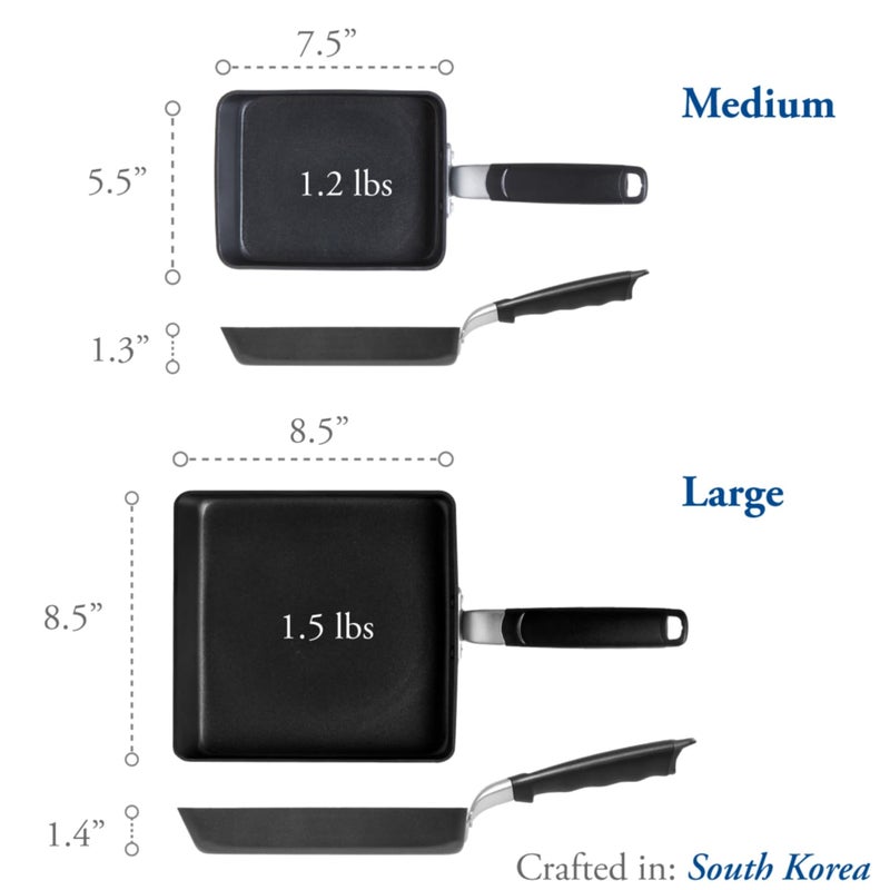 TECHEF - Tamagoyaki Japanese Omelette Pan/Egg Pan Skillet, PFOA-Free, Dishwasher Safe, Induction-Ready, Made in Korea (Black/Large) - Image 5
