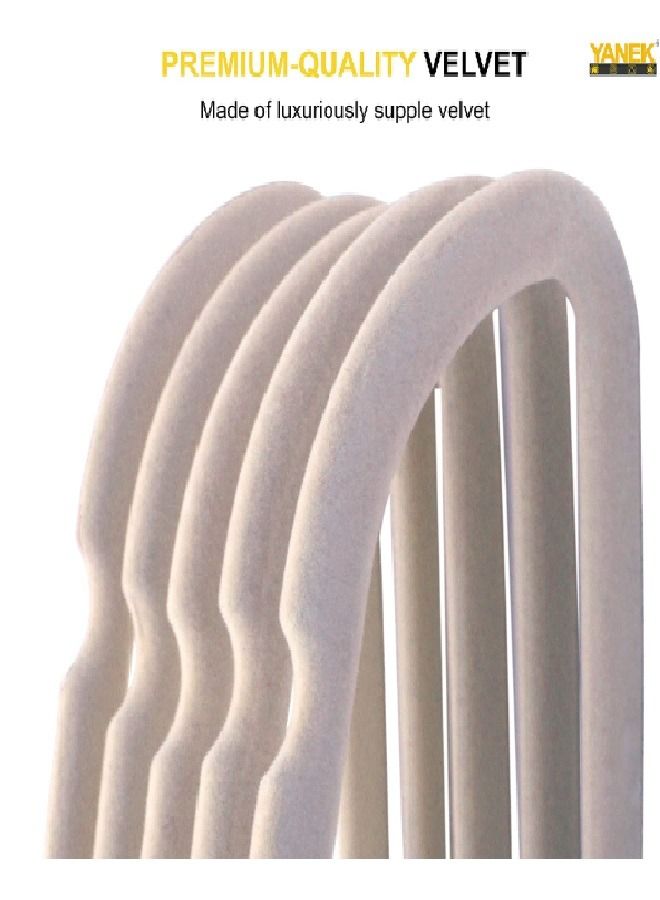 يانيك طقم علاقات ملابس مخملية غير قابلة للانزلاق مكون من 100 قطعة بيج - Image 3