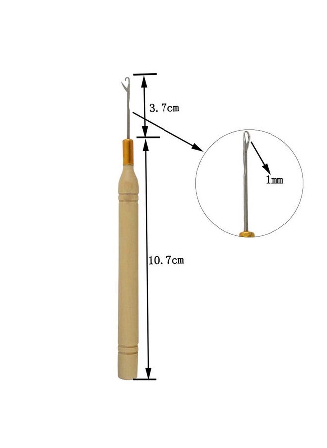 Teensery 5 Pcs Wooden Hair Extension Loop Needle Threader Wire Pulling Hook Tool Bead Device Tool For Hair Extension (Hooks)  - Image 3
