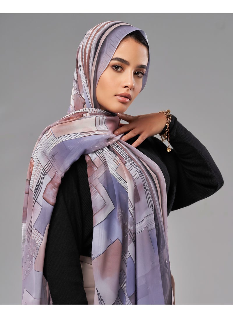 Lavezzi Printed Soft Chiffon Crepe Hijab Scarf for Women – Lightweight Long Muslim Headscarf (17) - Image 2