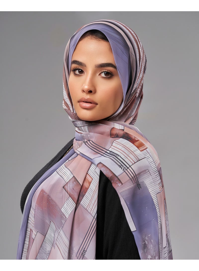 Lavezzi Printed Soft Chiffon Crepe Hijab Scarf for Women – Lightweight Long Muslim Headscarf (17) - Image 4