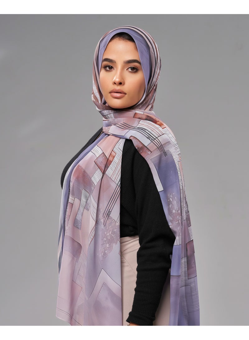 Lavezzi Printed Soft Chiffon Crepe Hijab Scarf for Women – Lightweight Long Muslim Headscarf (17) - Image 3