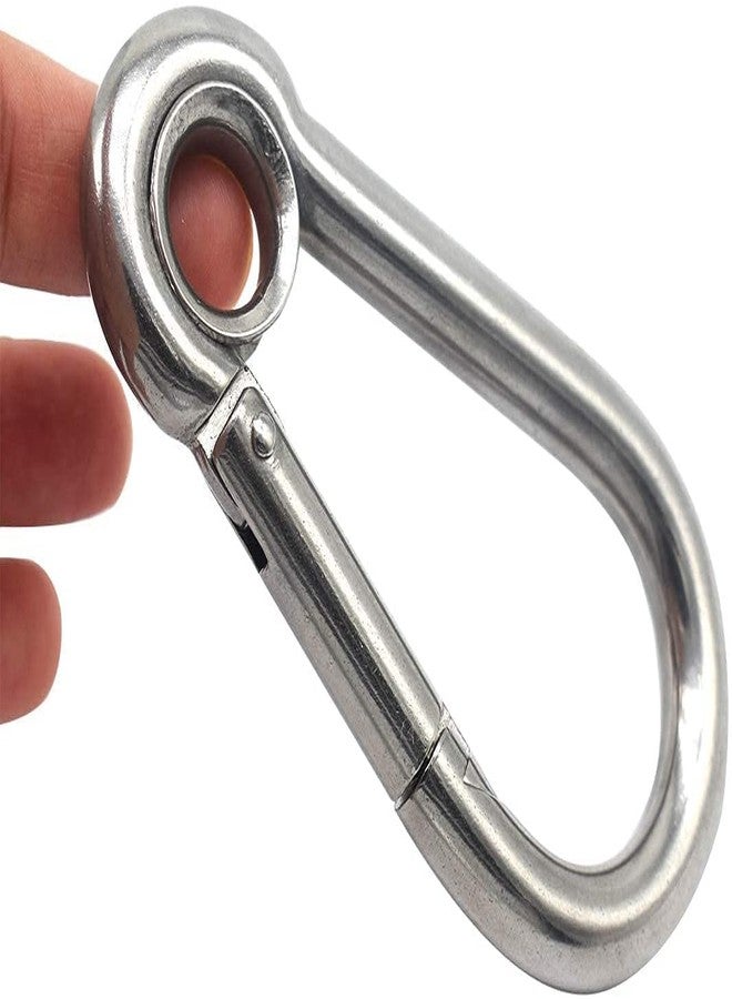 WeighTAJ SS304 Carbiner Snap Hook with hole - Stainless Steel Nickle Finish - Best for key ring, chains, ropes, camping, hiking, climbing, rigging, connecting link etc (M10x100mm(10mmx100mm, 5) - Image 5