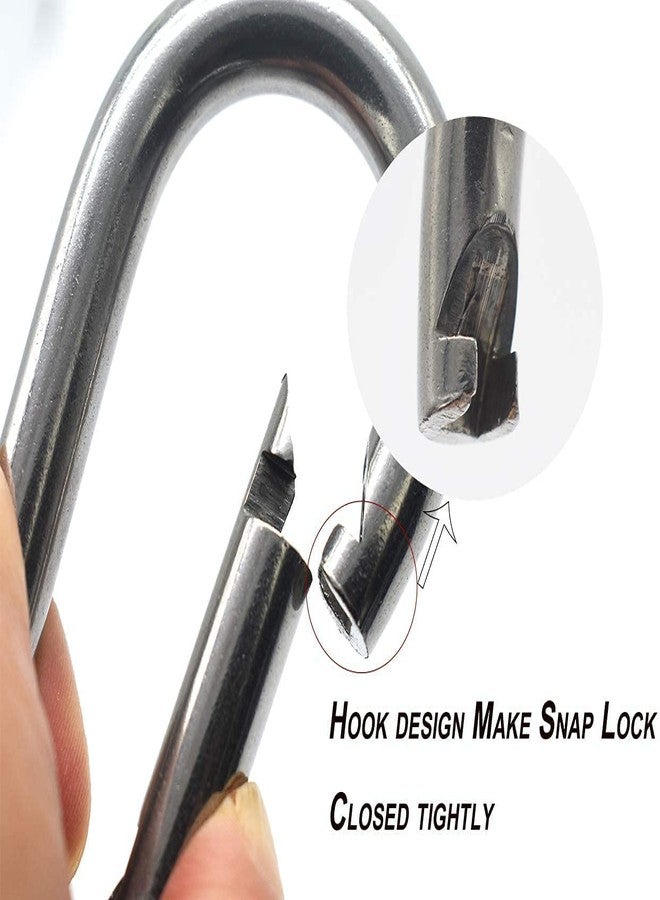 WeighTAJ SS304 Carbiner Snap Hook with hole - Stainless Steel Nickle Finish - Best for key ring, chains, ropes, camping, hiking, climbing, rigging, connecting link etc (M10x100mm(10mmx100mm, 5) - Image 4