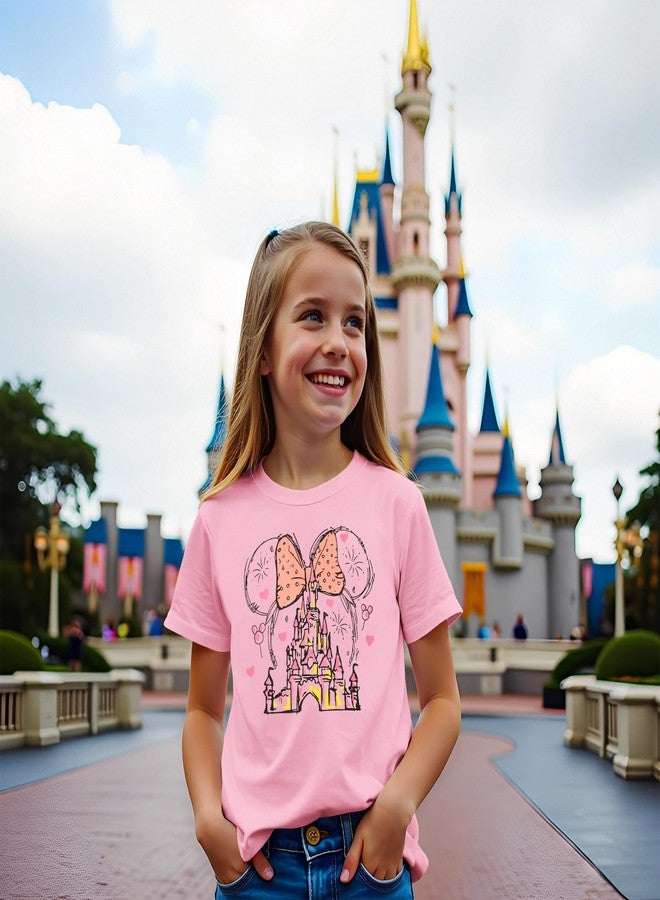 Blithestars Magic Shirt for Toddler Girls Magical Kingdom Tshirt Cute Castle Outfit Holiday Family Vacation Short Sleeve Tops(Pink,2-3T) - Image 4