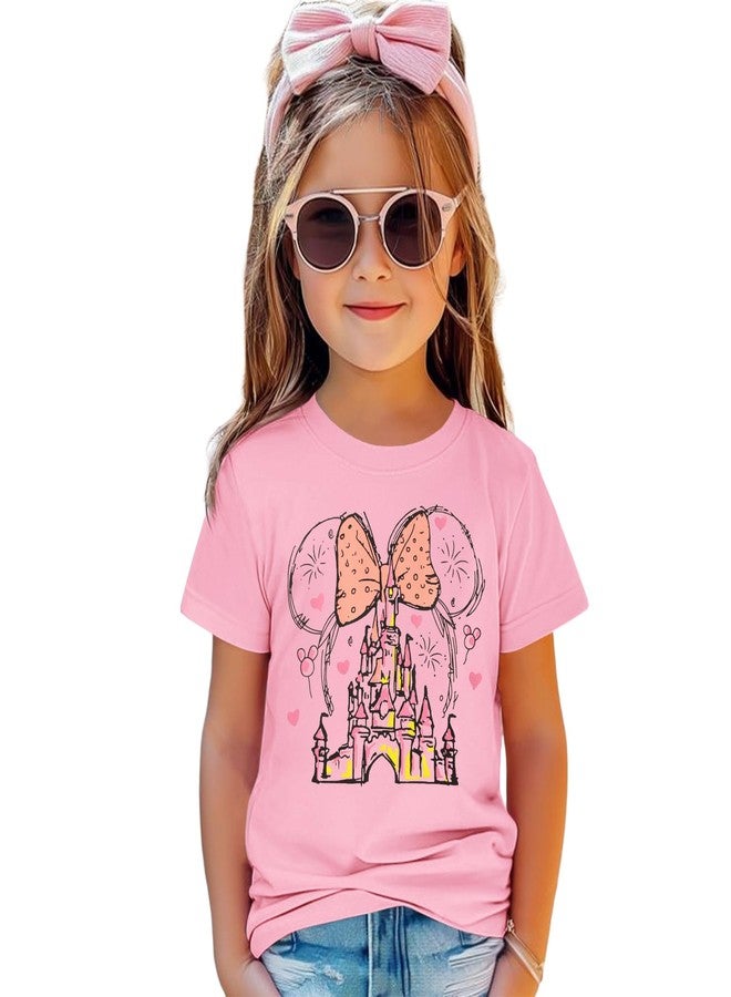 Blithestars Magic Shirt for Toddler Girls Magical Kingdom Tshirt Cute Castle Outfit Holiday Family Vacation Short Sleeve Tops(Pink,2-3T) - Image 1