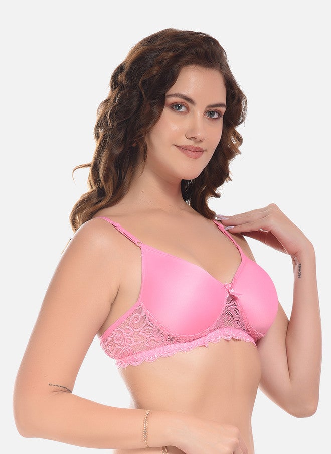 FIMS حزمة FIMS من 3 حمالات صدر قطنية سادة خفيفة التبطين سريعة الجفاف باللونين الأحمر والوردي - Image 4