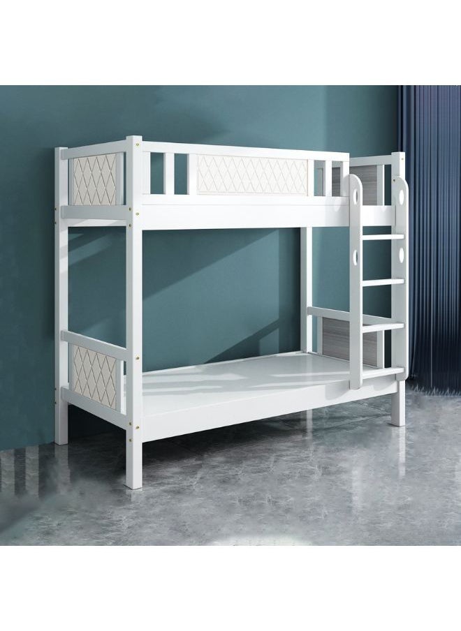 KARNAK Karnak Heavy Duty Wooden Bunk Bed With Ladder for Kids, Teens, Bedroom, Guest Room Furniture, Solid Wooden Bedframe, Full-Length Guardrail Color (White)  - Image 1