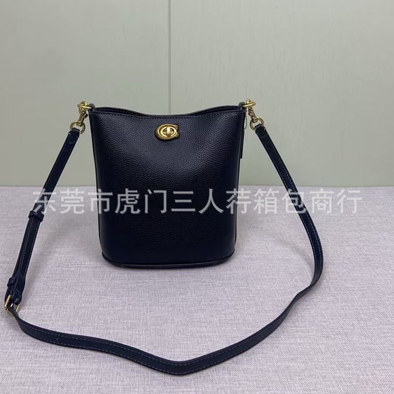 Kou'S New Knob Lock Bucket Bag Fashionable All-Match Shoulder Crossbody Women'S Bag Fashionable Portable Casual Women'S Bag - Image 3