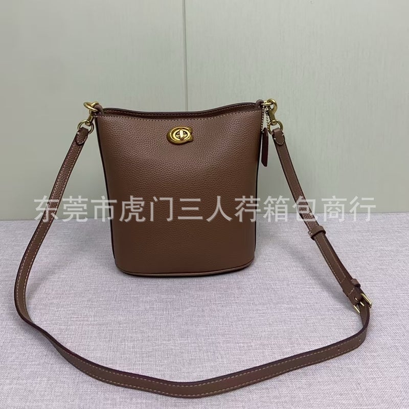 Kou'S New Knob Lock Bucket Bag Fashionable All-Match Shoulder Crossbody Women'S Bag Fashionable Portable Casual Women'S Bag - Image 4