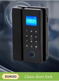 DUNISO Glass Door Password Lock Without Punching, Office Fingerprint Lock, Smart Solution Application, Smart Door Lock, Fingerprint Keyless Entry Door Lock With Keypad, Access Control System For Store, Ic Card, Office, Home, Apartment  - Image 1