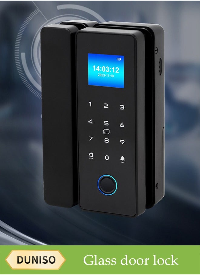 DUNISO - Glass Door Password Lock Without Punching, Office Fingerprint Lock, Smart Solution Application, Smart Door Lock, Fingerprint Keyless Entry Door Lock With Keypad, Access Control System For Store, Ic Card, Office, Home, Apartment - Image 1
