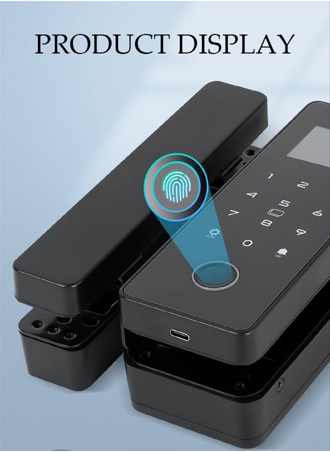 DUNISO - Glass Door Password Lock Without Punching, Office Fingerprint Lock, Smart Solution Application, Smart Door Lock, Fingerprint Keyless Entry Door Lock With Keypad, Access Control System For Store, Ic Card, Office, Home, Apartment - Image 1