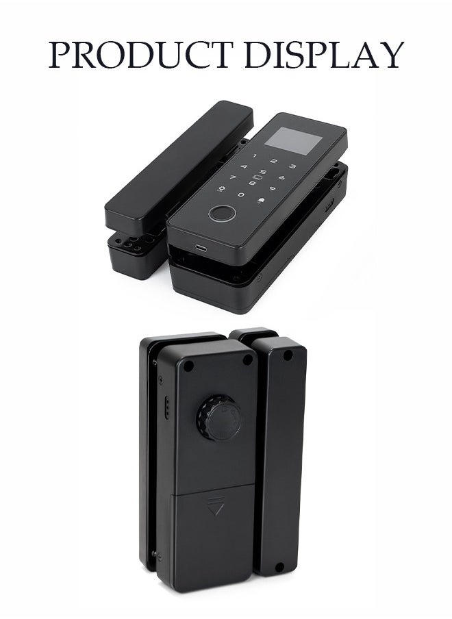 DUNISO - Glass Door Password Lock Without Punching, Office Fingerprint Lock, Smart Solution Application, Smart Door Lock, Fingerprint Keyless Entry Door Lock With Keypad, Access Control System For Store, Ic Card, Office, Home, Apartment - Image 1