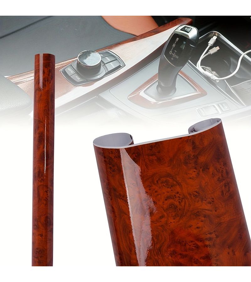 Wood Grain Car Sticker High Gloss Waterproof Adhesive Film for Universal Auto Interior Decor - Image 3