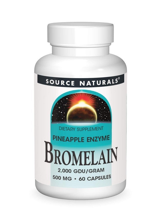 Source Naturals برومايلين 500 ملغ كبسولات إنزيم الأناناس 60 حبة - Image 1