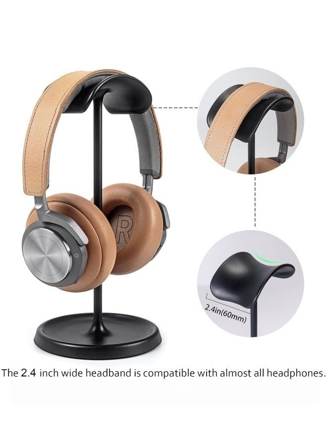 SHABILI Headphone Stand, Curved Headset Stand with Storage Tray, Heavy Base Gaming Headset Holder for AirPods Max, AirPods, AirPods Pro, Beats, Bose, Sony and More (Black) - Image 2
