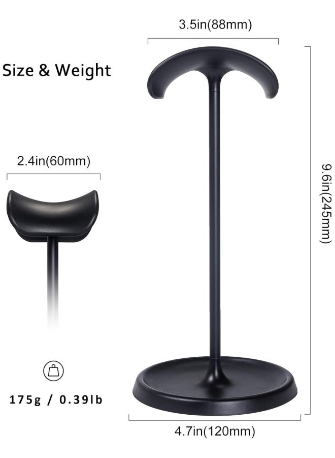 SHABILI Headphone Stand, Curved Headset Stand with Storage Tray, Heavy Base Gaming Headset Holder for AirPods Max, AirPods, AirPods Pro, Beats, Bose, Sony and More (Black) - Image 5