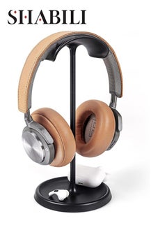 Headphone Stand, Curved Headset Stand with Storage Tray, Heavy Base Gaming Headset Holder for AirPods Max, AirPods, AirPods Pro, Beats, Bose, Sony and More (Black)