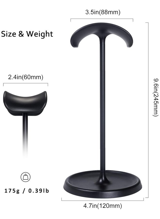 SHABILI - Headphone Stand, Curved Headset Stand with Storage Tray, Heavy Base Gaming Headset Holder for AirPods Max, AirPods, AirPods Pro, Beats, Bose, Sony and More (Black) - Image 1