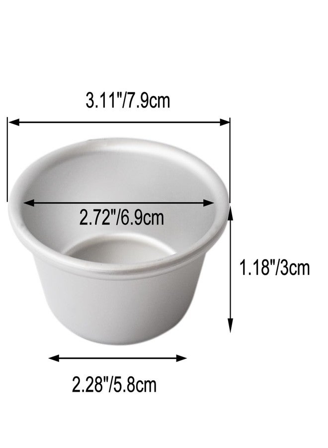 LoveDeal Aluminum Alloy Tart Pan, 3 Inch Cute Flan Mold, 10 Pieces Egg Tart Molds for Baking Pastel de Nata, Pie, Tartlet, Popover - Silver Tin - Image 2