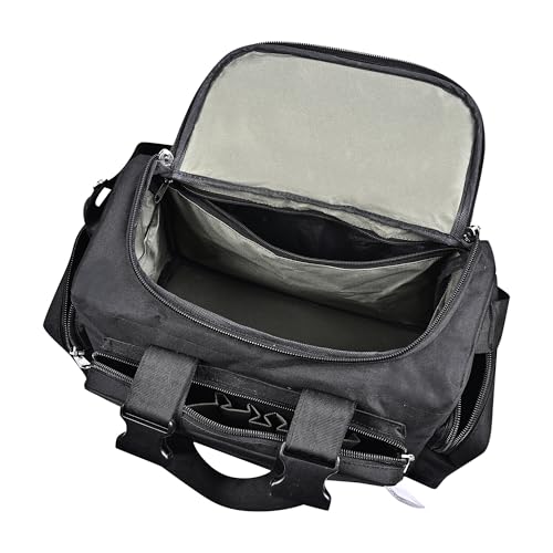 PAHAL Heavy Duty Tool Bag with Multiple Compartments Professional Electrician & Technician Tool Kit Organizer, Durable Fabric Tool Carry Bag with Zipper Closure & Adjustable Shoulder Strap - Black - Image 1