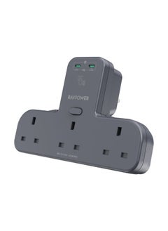 RAVPOWER RAVPower 45W Power outlet Extender with 3 AC Outlets & 2 USB-C PD Ports, Multi Plug Outlet Extender with Individual Switches, Surge Protector Power Hub for Home, Office, Travel, PC1069  - Image 2