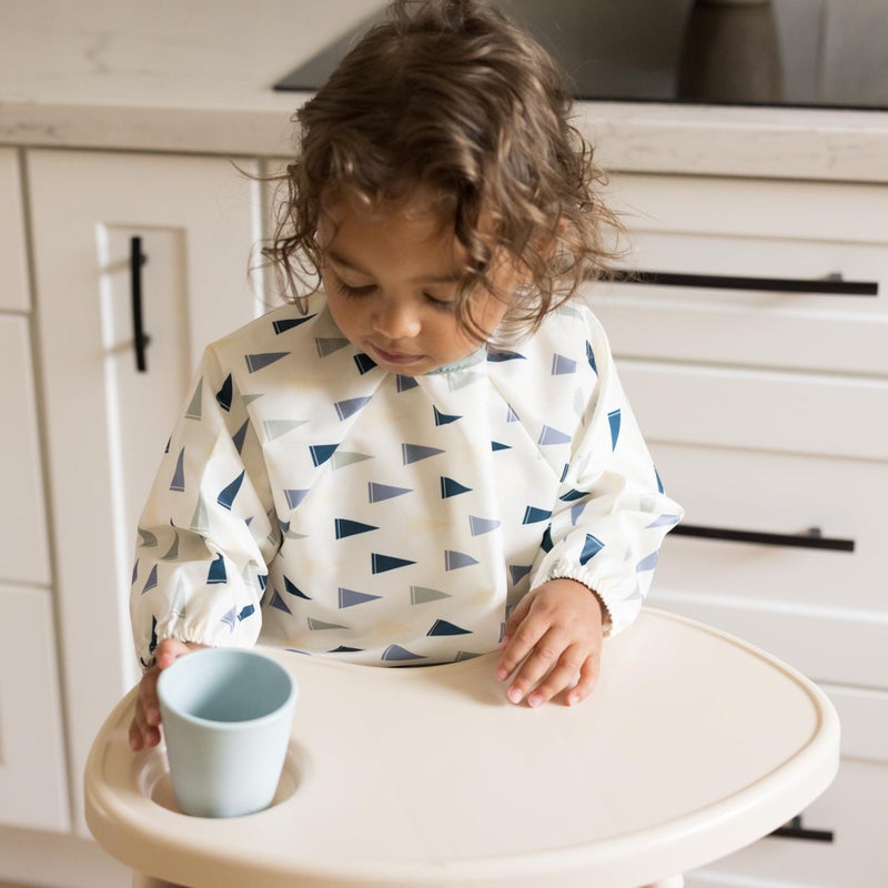 Tiny Twinkle Long Sleeve Bib for Babies & Toddlers | Waterproof Smock Bib for Eating | Machine Washable & Mess-Proof Feeding Essentials | Newborn Shower Gift (Varsity Flags, Small 6-24 Months) - Image 2