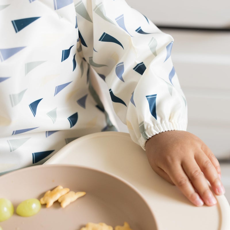 Tiny Twinkle Long Sleeve Bib for Babies & Toddlers | Waterproof Smock Bib for Eating | Machine Washable & Mess-Proof Feeding Essentials | Newborn Shower Gift (Varsity Flags, Small 6-24 Months) - Image 4