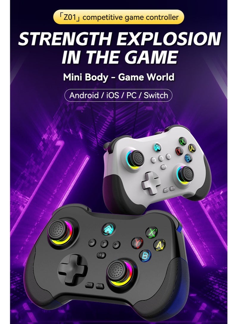 Mobile Gaming Controller for iPad/iPhone/Tablet, Cloud Controller Remote Joystick for iOS/Android, Wireless Switch Controller with Macro ons/Hall-Rocker/Hall-Trigger/Dual Vibration (White) - Image 2