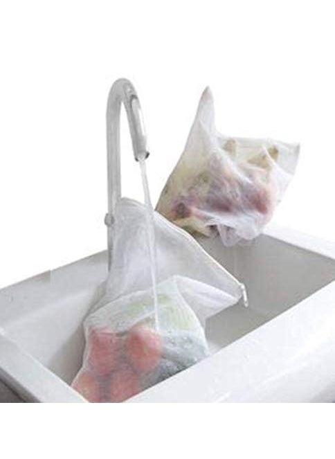 VITARA Premium Reusable Fridge Storage Bag for Vegetables and Fruits Mesh Net Fabric with Zip Lock EcoFriendly NonToxic Pack of 30