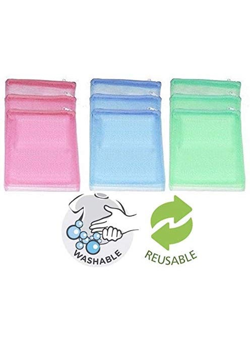 VITARA Premium Reusable Fridge Storage Bag for Vegetables and Fruits Mesh Net Fabric with Zip Lock EcoFriendly NonToxic Pack of 30