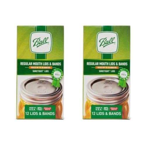 Ball Regular Mouth Lids with Bands12 Lids with Bands per Pack 2Pack