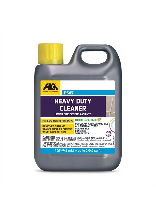 FILA Surface Care solutions FILA Heavy Duty Cleaner PS87 1 QT, Stain Remover Grease, Coffee, Wine, Wax, Ink, Hard Surface Floor Cleaner, ideal for Natural Stone, Terracotta, Quarry Tile, Concrete, Porcelain And Ceramic Tile  - Image 1