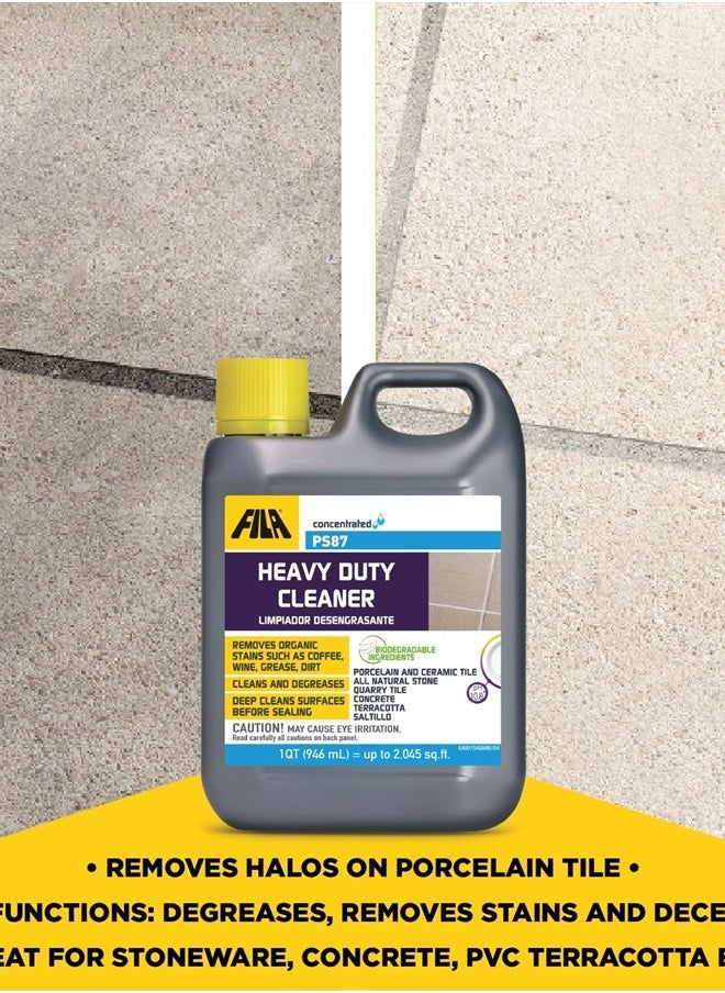 FILA Surface Care solutions FILA Heavy Duty Cleaner PS87 1 QT, Stain Remover Grease, Coffee, Wine, Wax, Ink, Hard Surface Floor Cleaner, ideal for Natural Stone, Terracotta, Quarry Tile, Concrete, Porcelain And Ceramic Tile  - Image 3