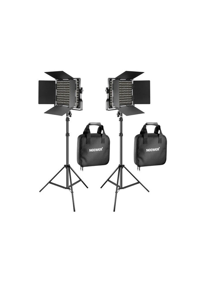 NEEWER 2 PACK BI-COLOR 660 LED VIDEO LIGHT WITH STAND KIT - Image 1