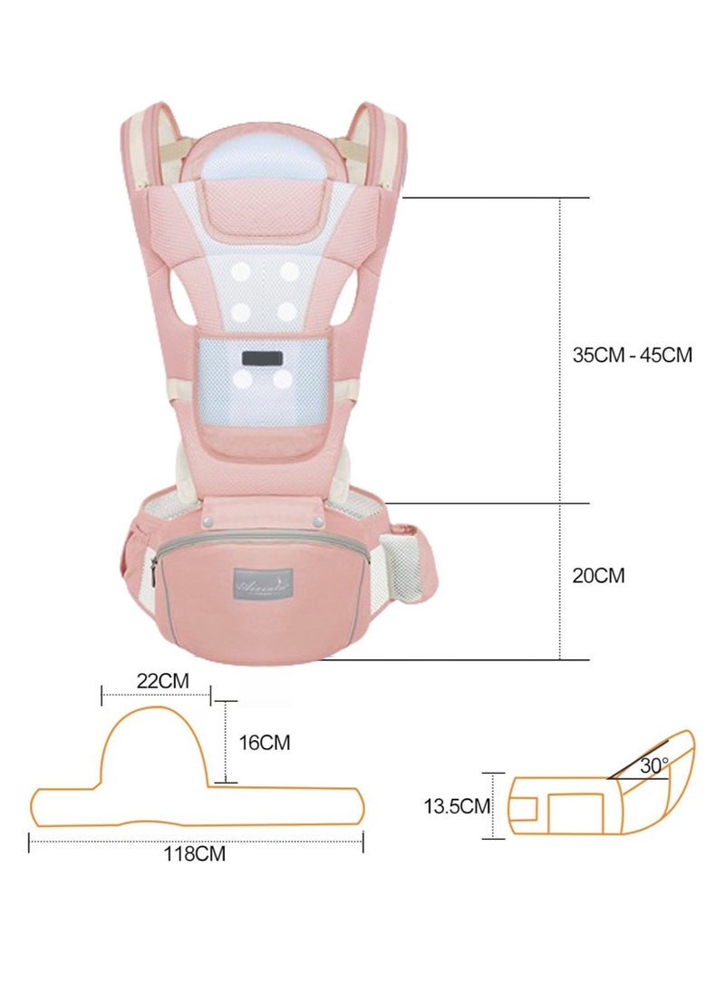 General 6 in 1 Baby Carrier Hip Seat Multifunctional Baby Strap Waist Carrier for walking Shopping Trip Hiking Adjustable Size & Suitable for 0-36 Months Baby Backpack  (Pink)  - Image 5