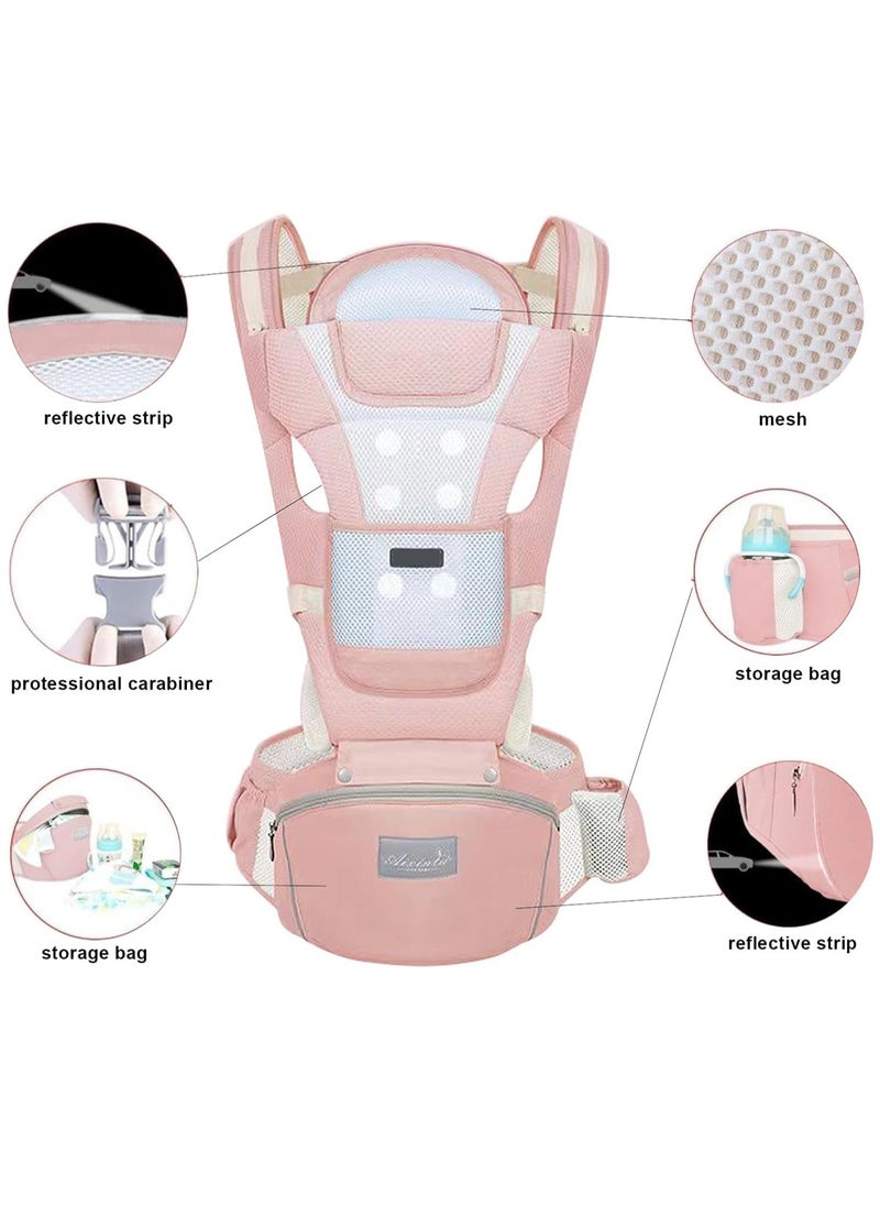 General 6 in 1 Baby Carrier Hip Seat Multifunctional Baby Strap Waist Carrier for walking Shopping Trip Hiking Adjustable Size & Suitable for 0-36 Months Baby Backpack  (Pink)  - Image 4