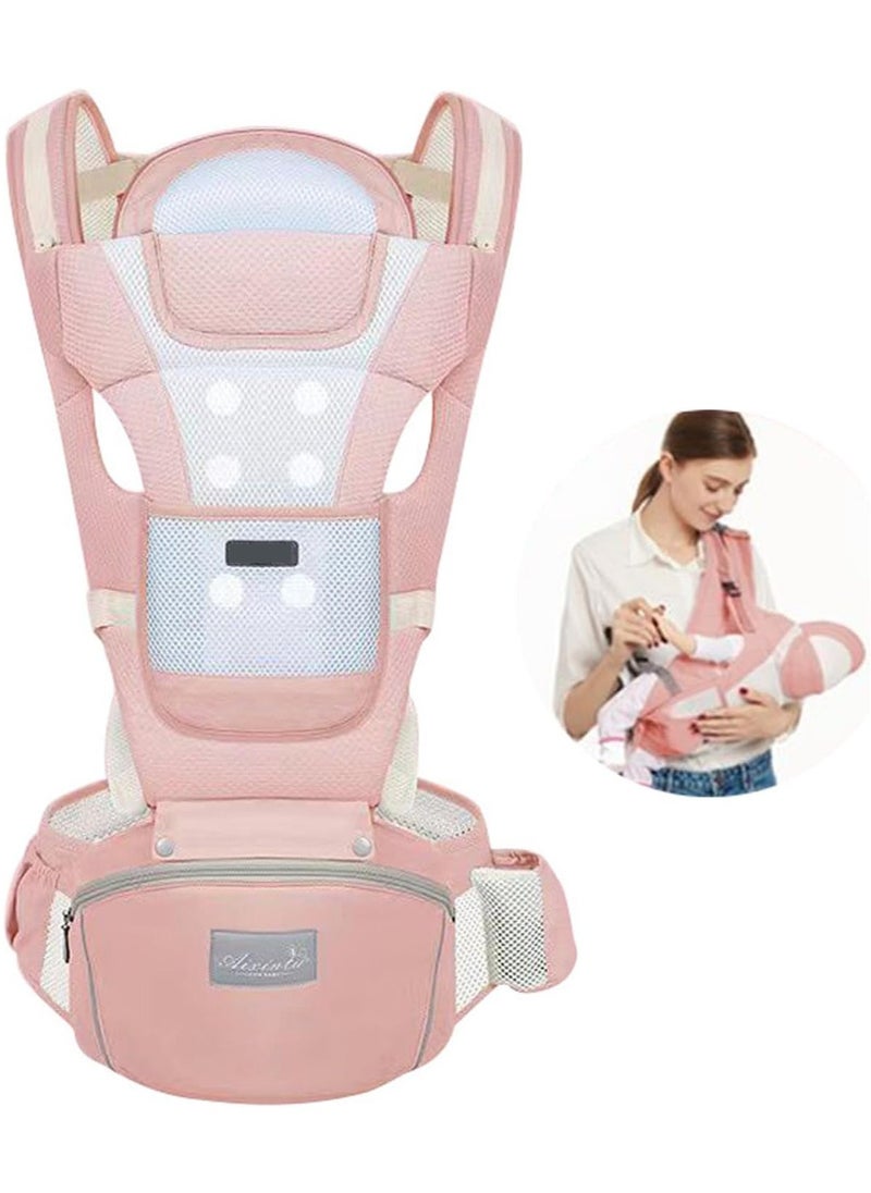 General 6 in 1 Baby Carrier Hip Seat Multifunctional Baby Strap Waist Carrier for walking Shopping Trip Hiking Adjustable Size & Suitable for 0-36 Months Baby Backpack  (Pink)  - Image 1