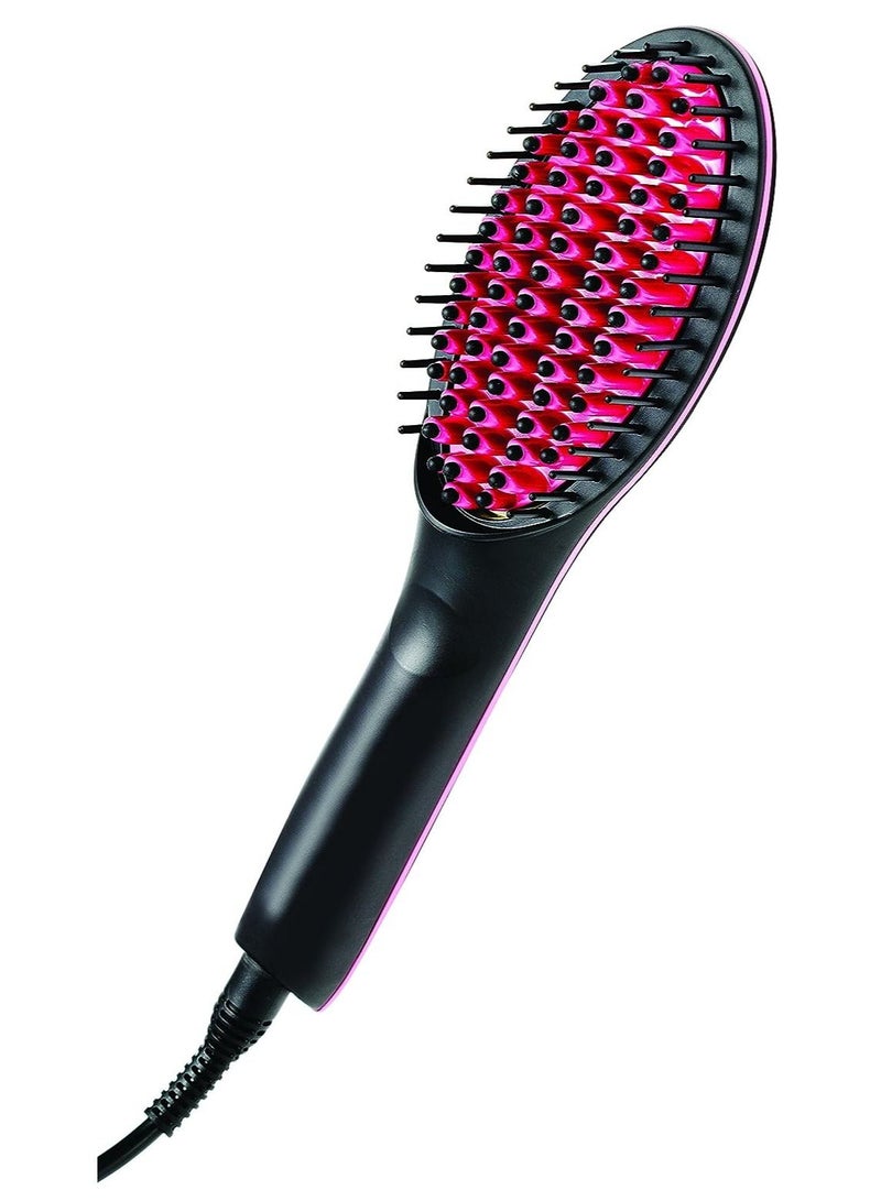 فون بلانيت Simply Straight Ceramic Hair Straightening Brush in Black/Pink - Achieve Sleek, Smooth Hair with Ease" - Image 1