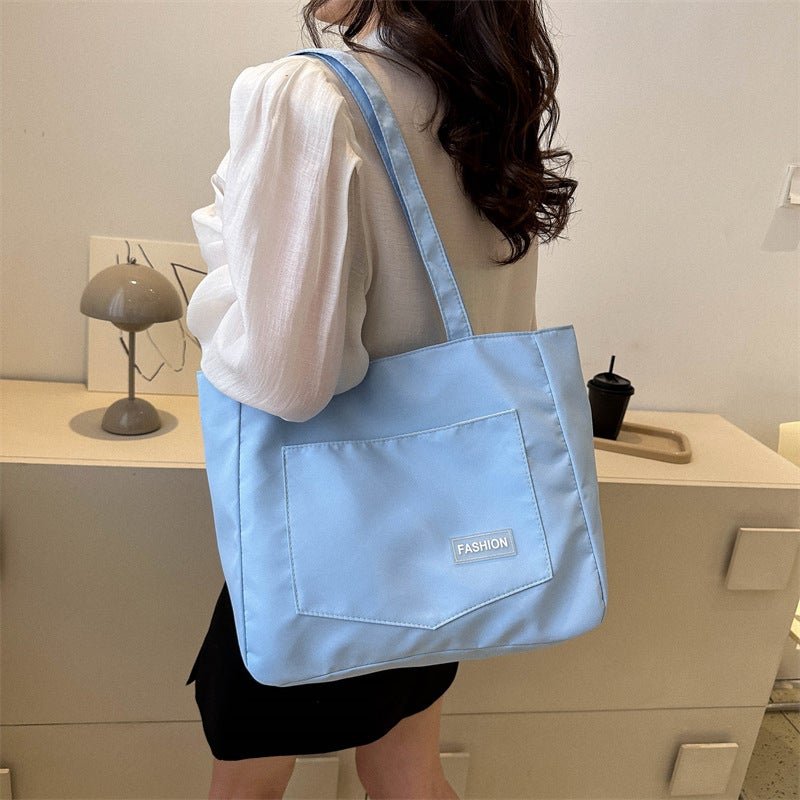 Summer Tutoring Large Bag For Women Trendy Korean Style Casual Cloth Shoulder Bag Large Capacity Popular Versatile Tote Bag - Image 2