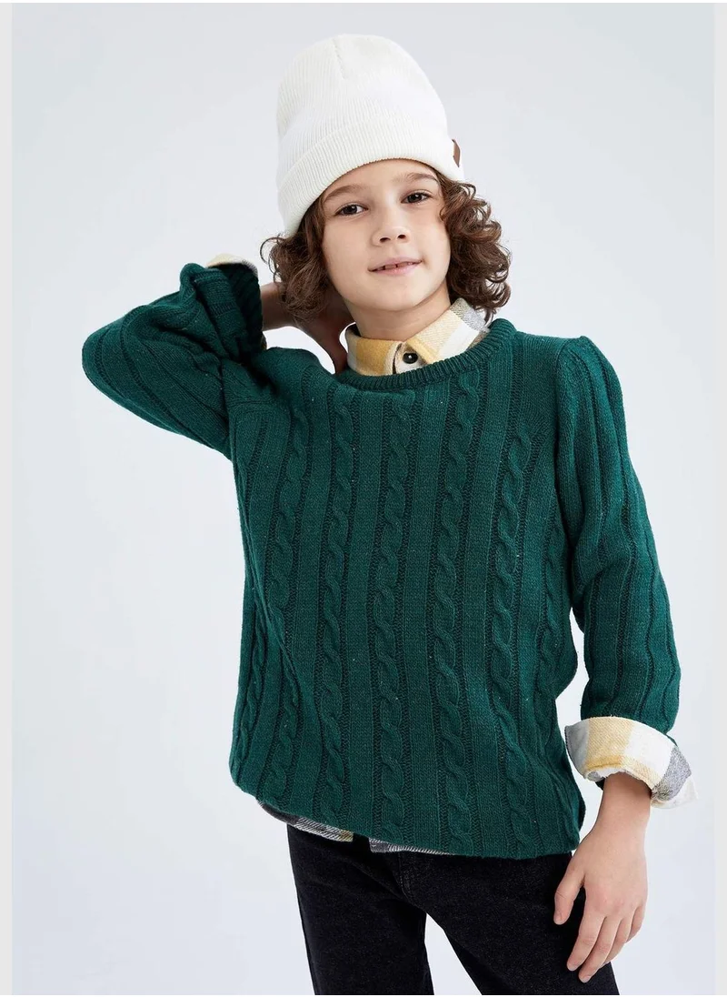 ديفاكتو Boy Crew Neck Tricot Pullover