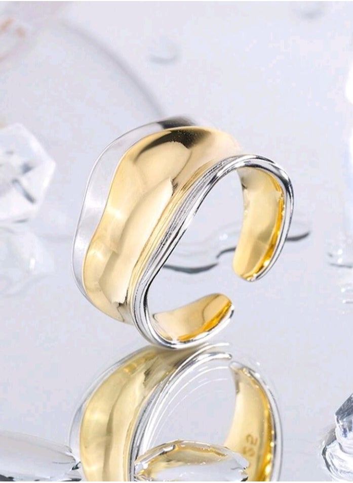 Jewelry For Life - Trendy Gold  And Silver Plated Ring For Women One Size - Image 1