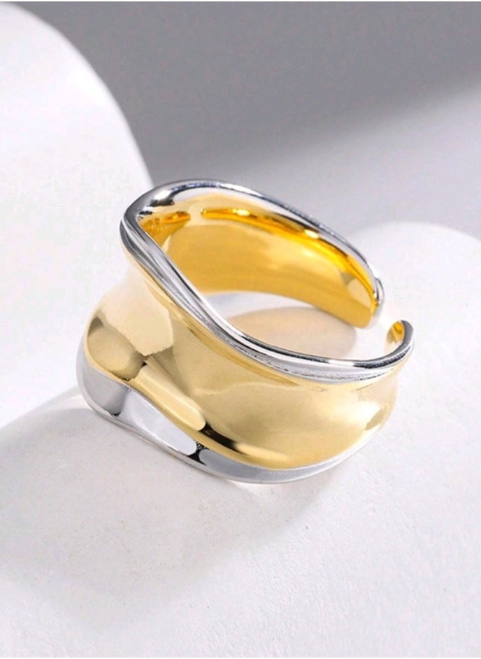 Jewelry For Life - Trendy Gold  And Silver Plated Ring For Women One Size - Image 1